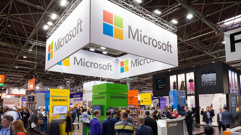Ansicht des Microsoft-Messestandes auf der EuroCis 2019 in D&uuml;sseldorf