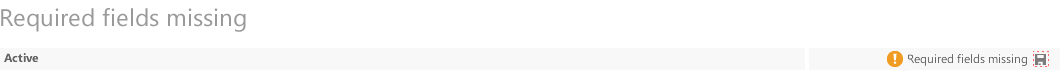 Required Fields Missing