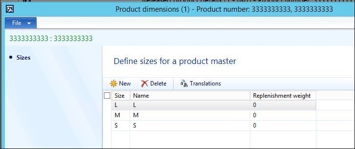 Product dimensions.