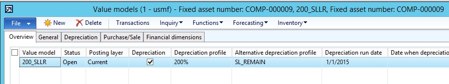 New asset status.