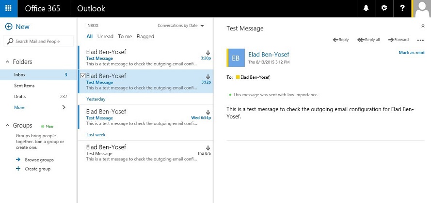 Test email message.