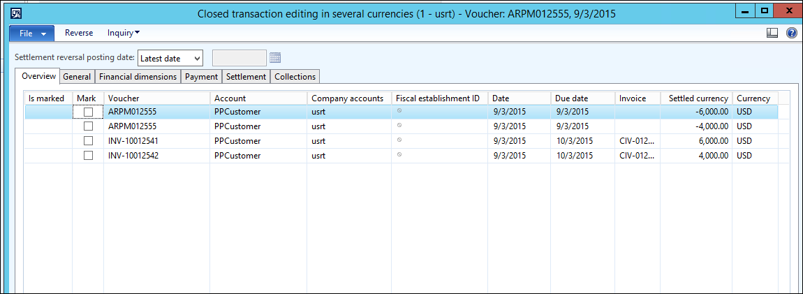 Closed transaction editing.