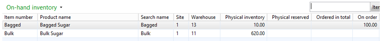 On-hand inventory.