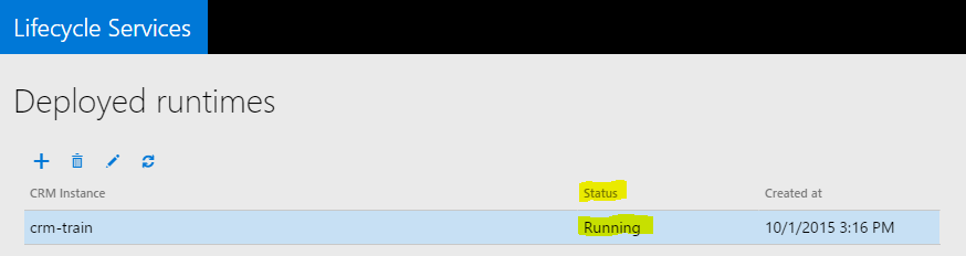 Running status reflected.