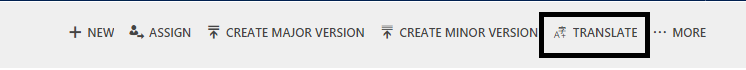 Translate ribbon button on the top ribbon bar.