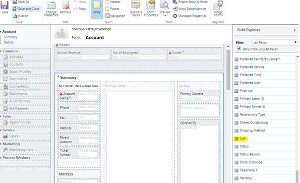Account form ediitor