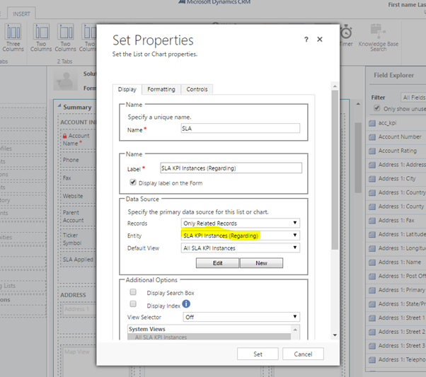 Set SLA KPI instance properties
