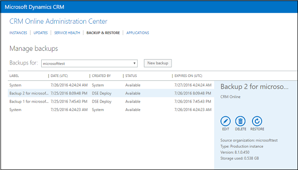 CRM Online Administrator Center