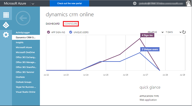 Configure Dynamics CRM online