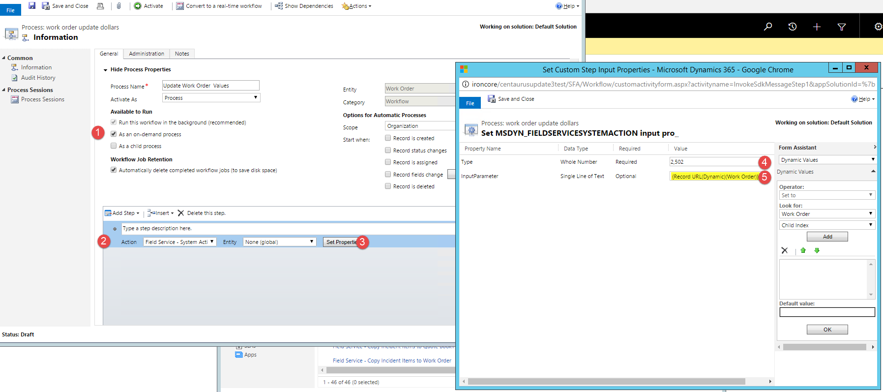 On demand workflow on work order entity