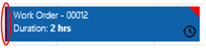 Color line on left-most edge of booking template