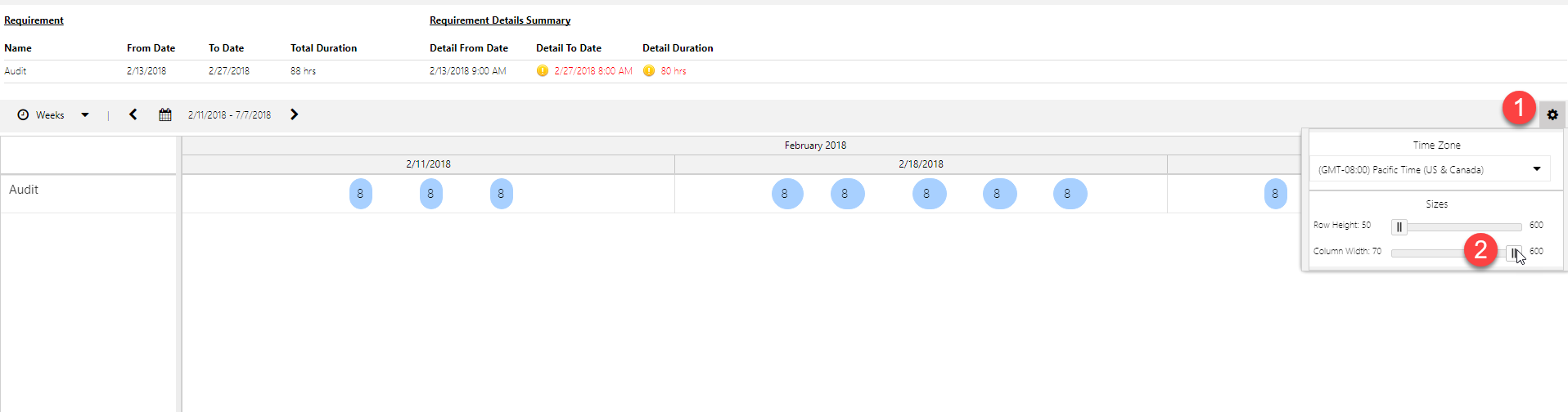 Change the width of columns to create more workable experience