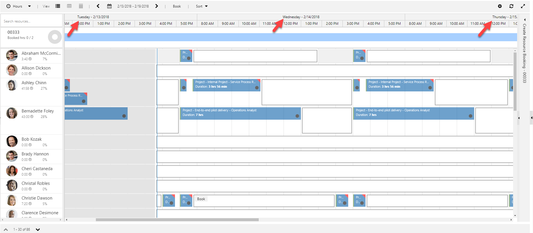 Day of week added to horizontal hourly Schedule Board