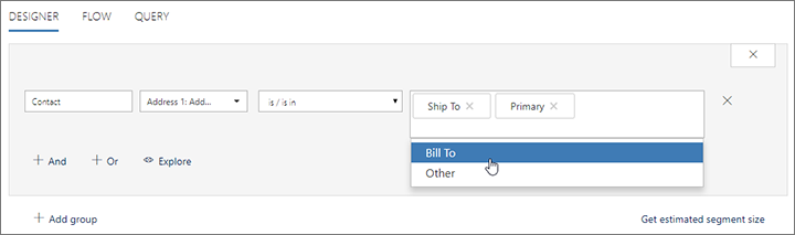 Lookup field in a segment