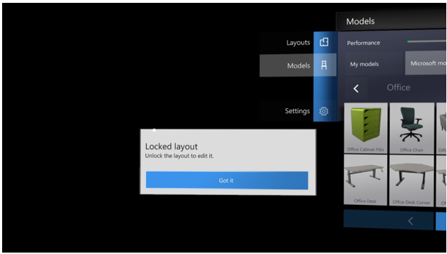 Locked layout message