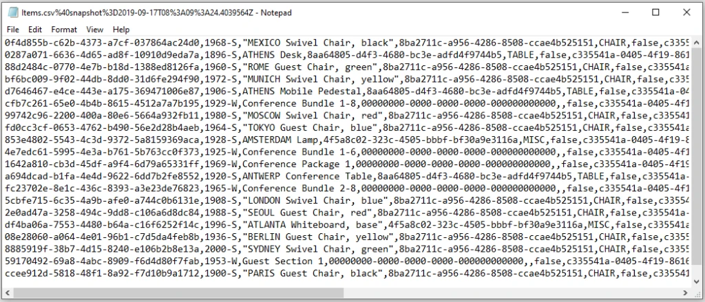 CSV data