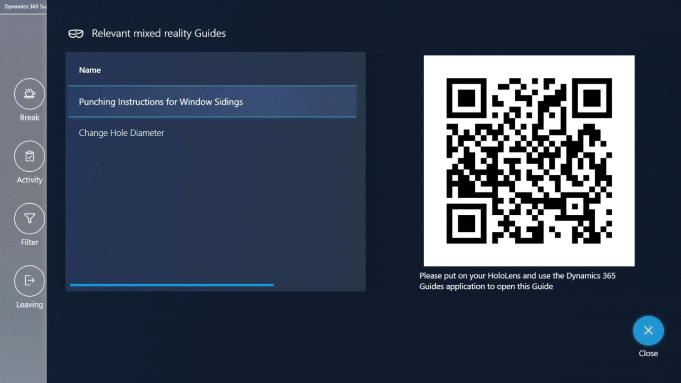 Customers can scan a QR code to see work instructions at their work cell while performing the task