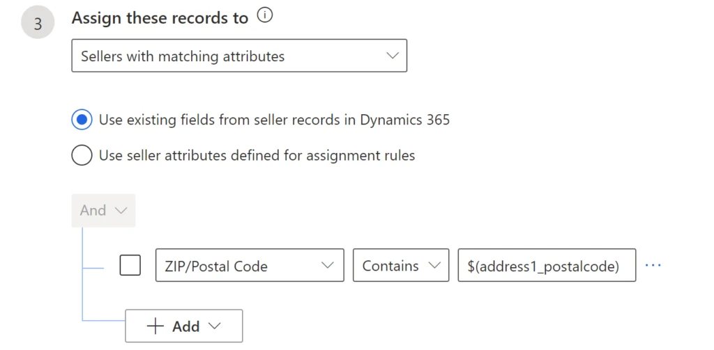 screen showing how to assign records