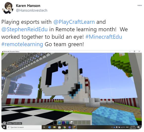 A tweet from Karen Hanson reading