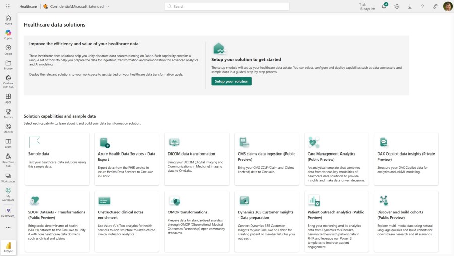 Microsoft Fabric: Enabling Healthcare data solution capabilities