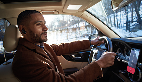 Man driving a car