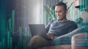 man using laptop