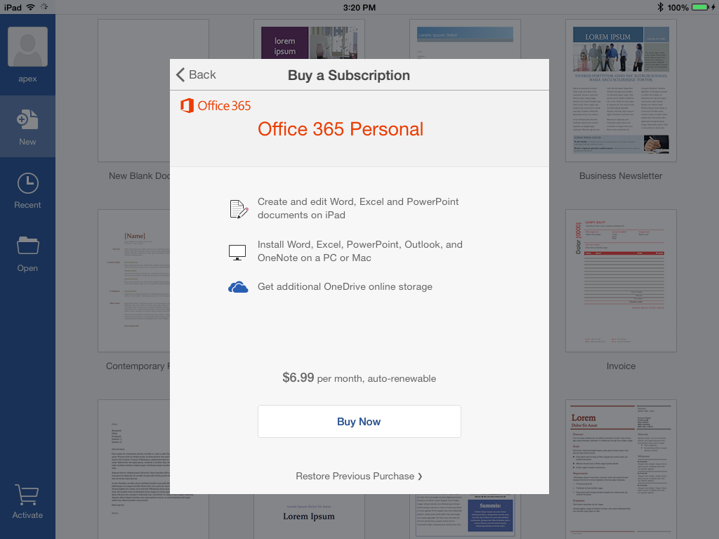 Office subcription