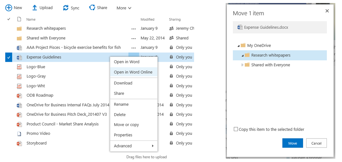 right click copy move