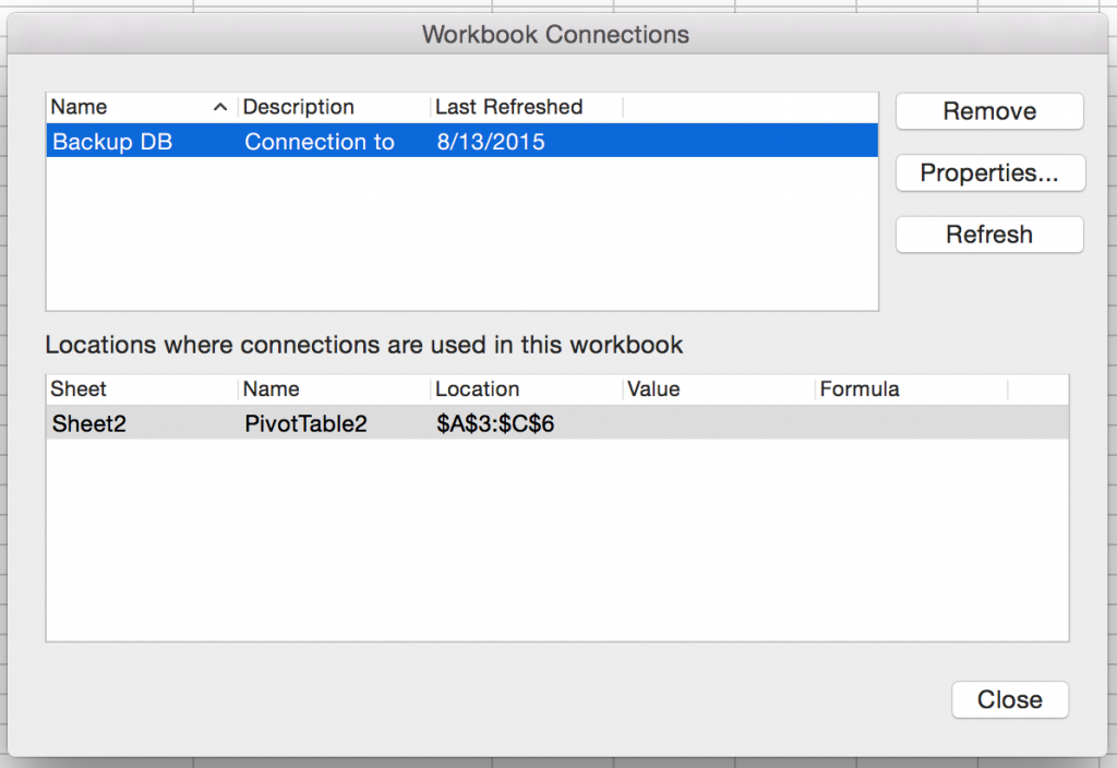 Working with external data in Excel 2016 for Mac FI