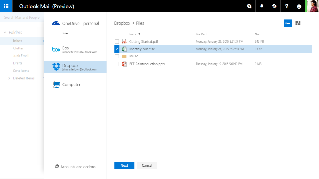 New cloud storage options for Office mobile and Office Online 3