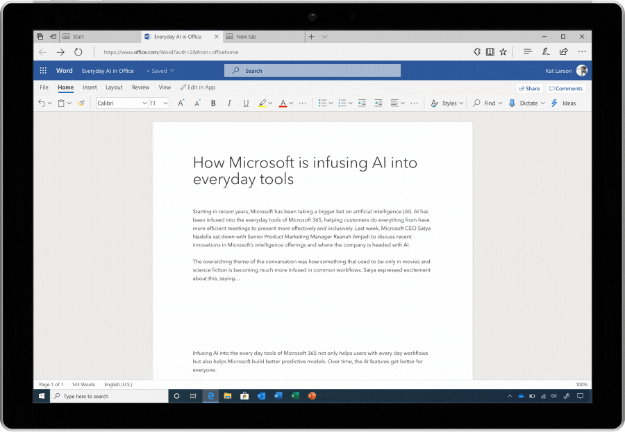 Image of an audio file being transcribed in Microsoft Word.