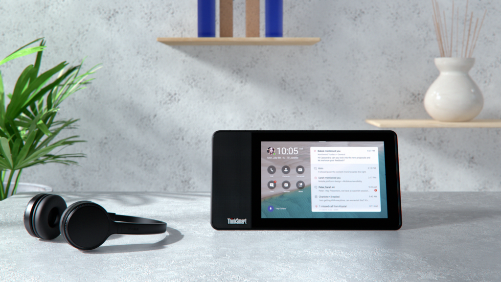 image of a tablet on a counter with the call interface displayed