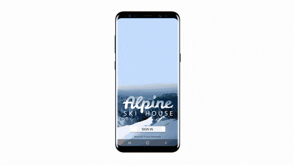 A GIF showing single sign-on experience with shared device mode.