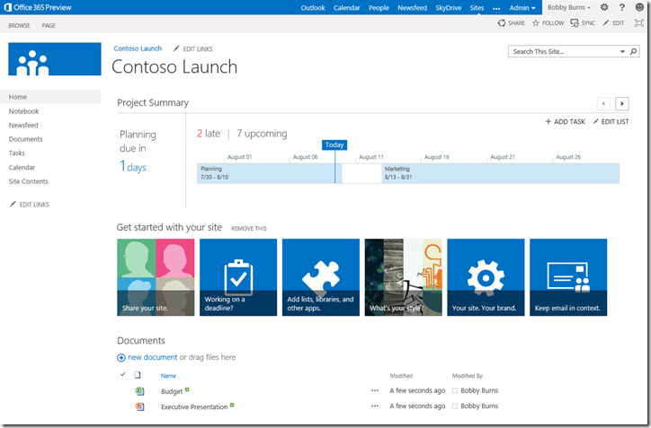 image Office 365 preview landing page