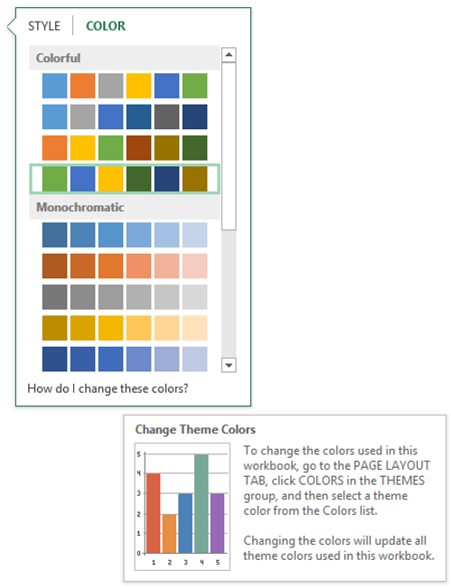 Color options panel