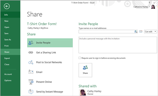 Share menu