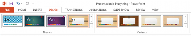VariantsUI660 PPT Design menu