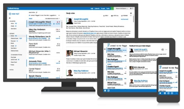 clip_image001 image of a desktop monitor, tablet, and phone all displaying Microsoft outlook
