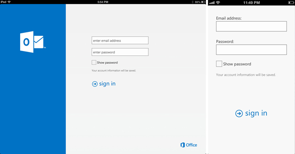 outlook login page
