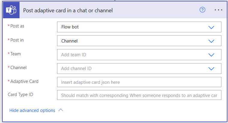 Post a card action