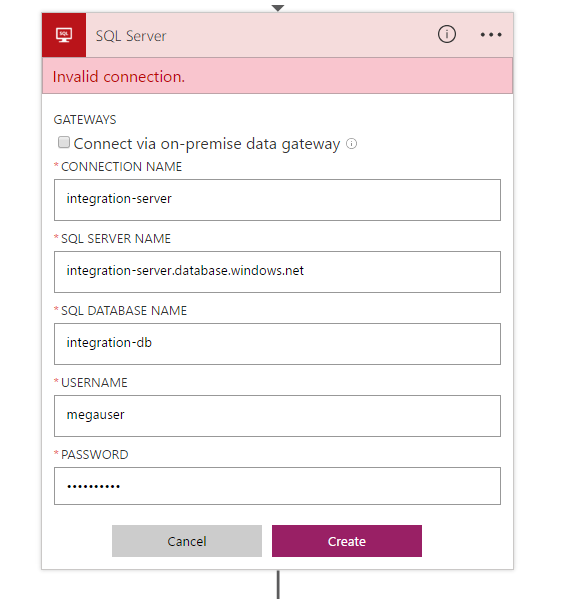 Connection Parameters