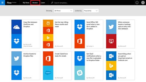 Browse in a gallery full of templates screenshot.