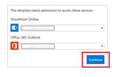 SharePoint Online and Office 365 Outlook screenshot.