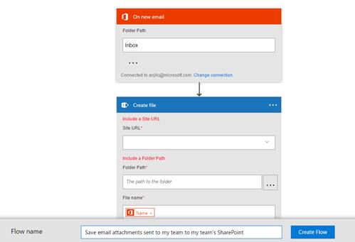 Template on new email screenshot.