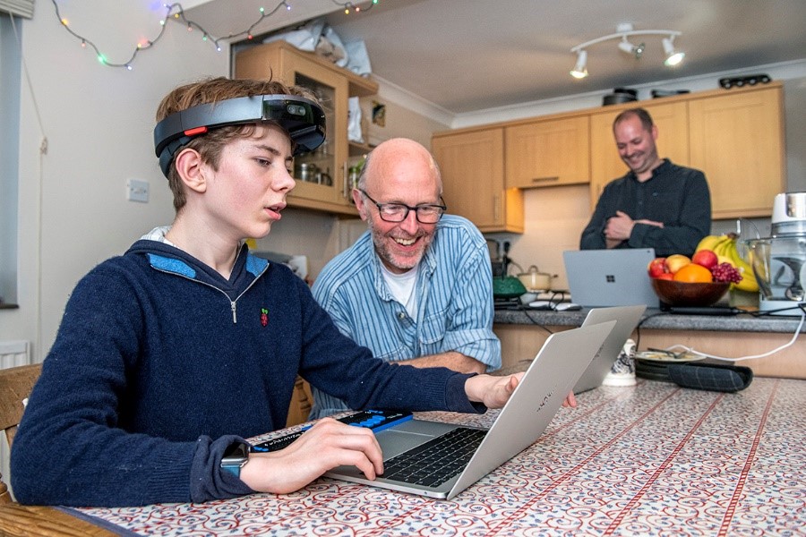 kid at computer