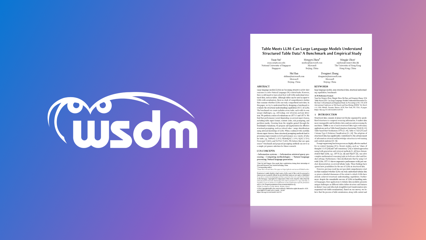 WSDM logo in white to the left of the first page of the