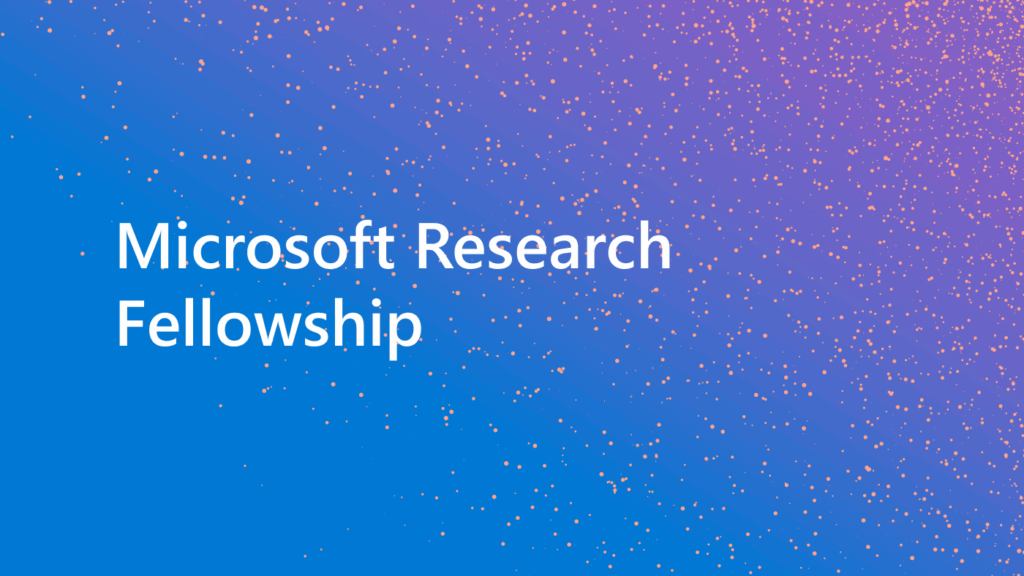 gradient graphic from blue to purple with the Microsoft logo and 