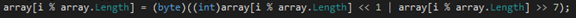 Screenshot of the XOR key byte overwritten with a new value