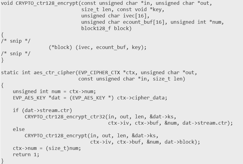 Screenshot of code