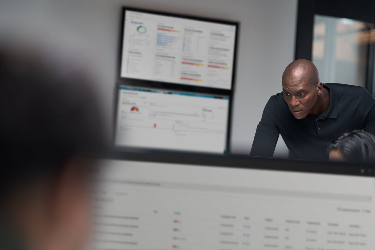 CISO (chief information security officer) collaborating in a security operations center